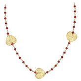CHG-201-GA-18" 18K Gold Overlay Necklace With Garnet Beads Bali Designs Inc